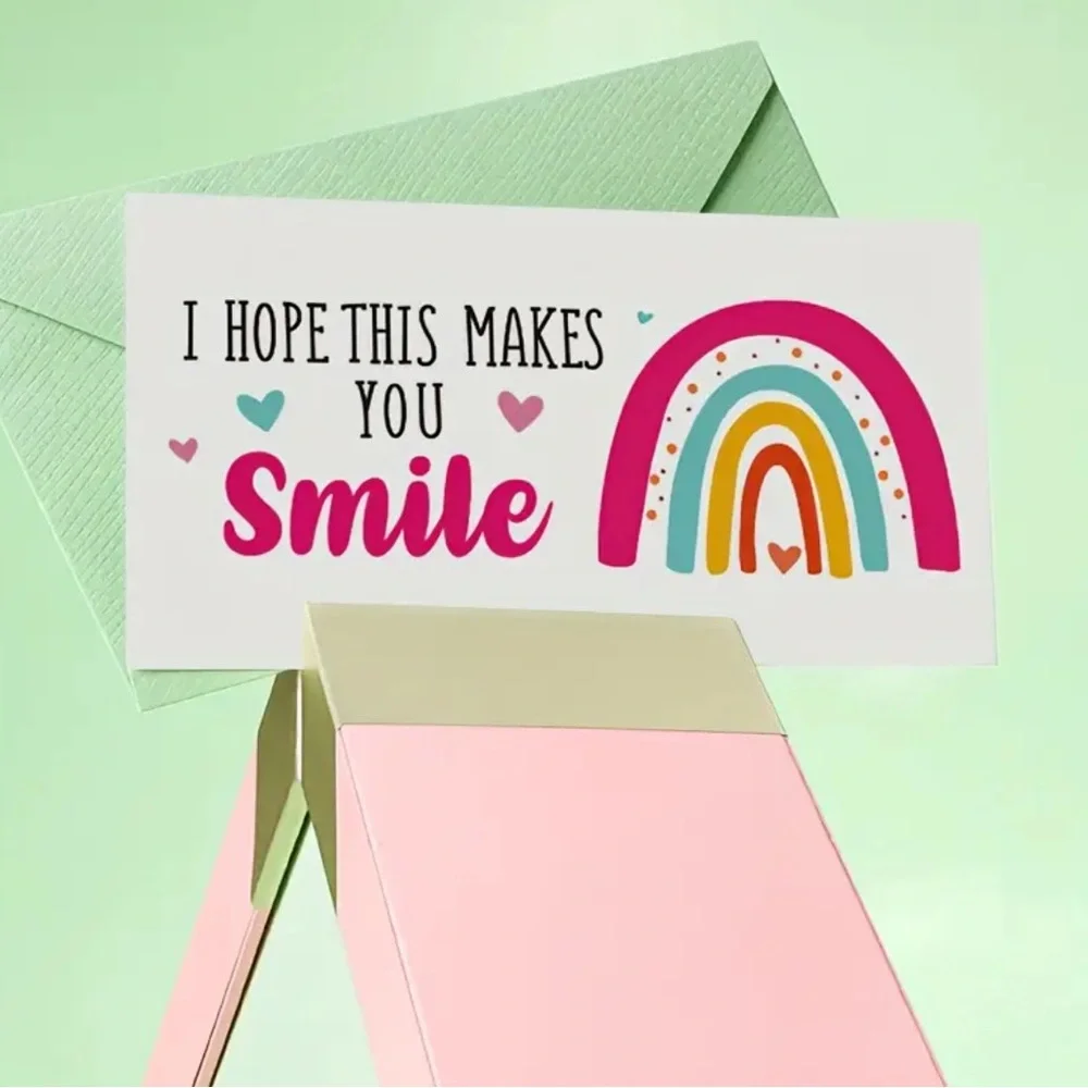 Cheerful Rainbow “HOPE THIS MAKES YOU SMILE, Cards, NEW, 50 pcs.